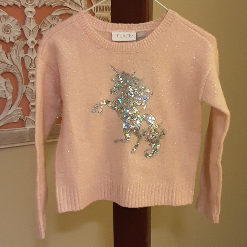 Pink Sequin Unicorn Sweater